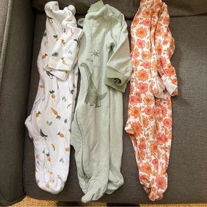 Assorted 0-3 month Footie Pajamas bundle
